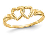 14K Yellow Gold High Polished Heart Promise Ring